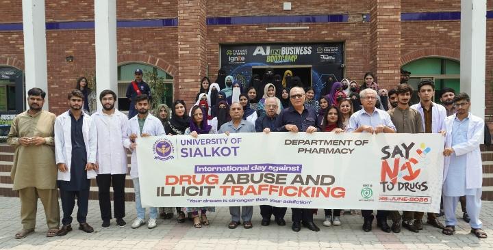 University of Sialkot Marks International Day Against Drug Abuse and Illicit Trafficking with Awareness Walk